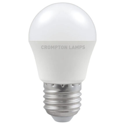 crompton es led golf ball, frosted, warm white 2700k, 5.5w, non dimmable