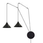 Abrim 2 Lamp Black Pendant/Wall Light, Optional Plug-In