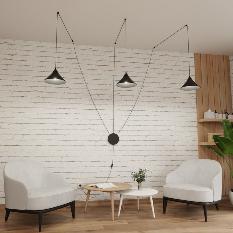 Abrim 3 Black Pendant Lamp Image 2