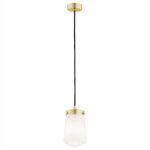 Adena IP44 Brass Pendant Light, Opal White Shade, 12cm Width