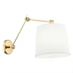 Adjustable wall light with shade on a white background.
