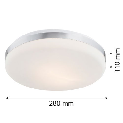 Technical drawing of Alado ceiling light with 280mm width and 110mm height dimensions.