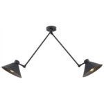 Alea 2 Arm Adjustable Ceiling Lamp, Black, 133cm Width