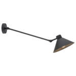 Alea Extended Adjustable Wall Lamp, Black, 1 Light, 70cm Depth