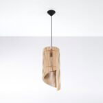 Alyx Wood Slate Pendant Lamp, 1 Light 21cm Diameter