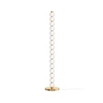 Amulet Bead LED Floor Lamp, Gold Metal, Clear Glass, 3000k, 33w, 132cm Height