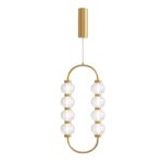 Amulet Oval Bead LED Pendant Lamp, Gold Metal, Clear Glass 3000k, 16w