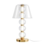 Amulet LED Bead Gold Table lamp, Gold Metal, Clear Glass, 3000k, 10w