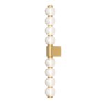 Amulet Up & Down Thin LED Bead Wall Lamp, Clear Glass, Gold Metal, 3000k 19w, 9cm Wide