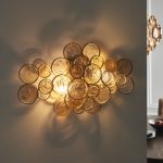 Verra Wall Light, Gold, Clear And Amber Glass, 2 Lamp