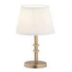 Arani Table Lamp, 1 Lamp, Cream Lampshade, Old Gold, 20cm Width