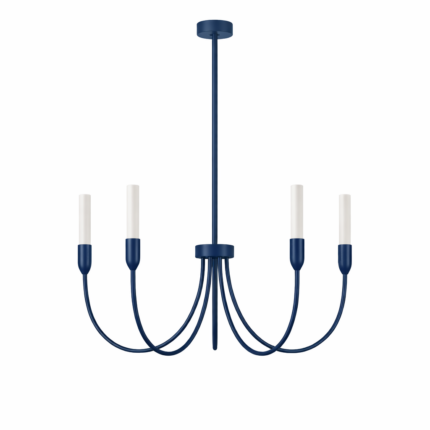 Argust 5-Light Chandelier, Glossy Milk White, Navy Blue Ral 5003