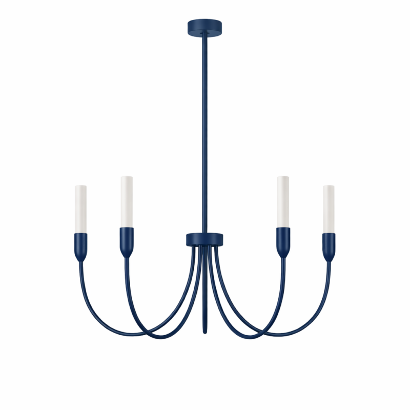 Argust 5-Light Chandelier, Glossy Milk White, Navy Blue Ral 5003