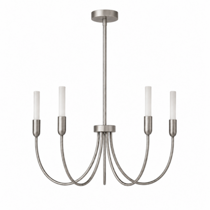 Argust 5-Light Chandelier, Glossy Milk White, Nickel