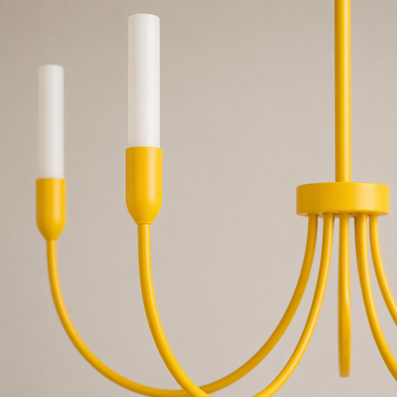 Argust 5-Light Chandelier, Glossy Milk White, Yellow Ral 1018 Image 3