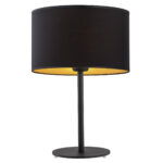Arin Table Lamp, 1 Light, Black With Gold Inner Shade