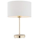 Arin Table Lamp, 1 Light, Brass, White Fabric Shade
