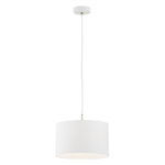 Arin Single Pendant Light, White Shade, 40cm