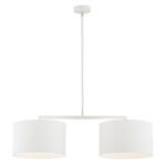 Arin Twin Pendant Lamp, White Fabric Shades 80cm