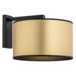 Arin 1 Light Wall Lamp, Gold Fabric Shade