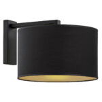 Arin Wall Light, Black With Gold Inner Shade