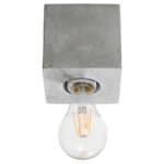Aeriz Square Concrete Ceiling Light, 1 Lamp, 10cm Wide