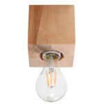 Aeriz Square Natural Wood Ceiling Lamp, 1 Light, 10cm Wide