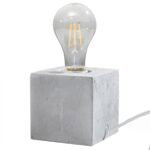 Aeriz Concrete Cube Table lamp, 1 Light, Grey, 10cm Wide