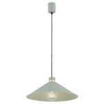 Ashvill Pendant Lamp, Sage Green Steel Shade, Brass Detail, 1 Light, 40cm Width