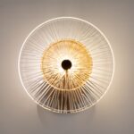 Aster Circular Wall Light, 1 Lamp, Amber, Gold, Glass, 28cm Wide