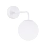 Aztrale White Wall Lamp, White Glass Globe, Metal, 1 Light, 12cm Width