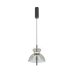 Bangkok Small Grey Glass, LED Pendant Light, 3000k, 12w, 25cm