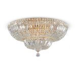 Basfor Tiered 16 Light, Crystal Flush Ceiling Lamp, Gold, 60.5cm Wide