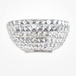 Basfor Nickel Crystal Wall Lamp, 2 Light, Clear Glass, 25.5cm Wide