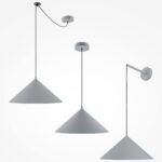 Basic Colors, Grey Cone Pendant/Wall Light, Metal, 1 Lamp, 35cm Diameter