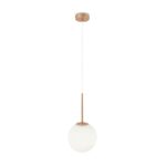 Basic Form Medium Globe Pendant Light, Gold, Opal Glass, 1 Lamp, 20cm Wide