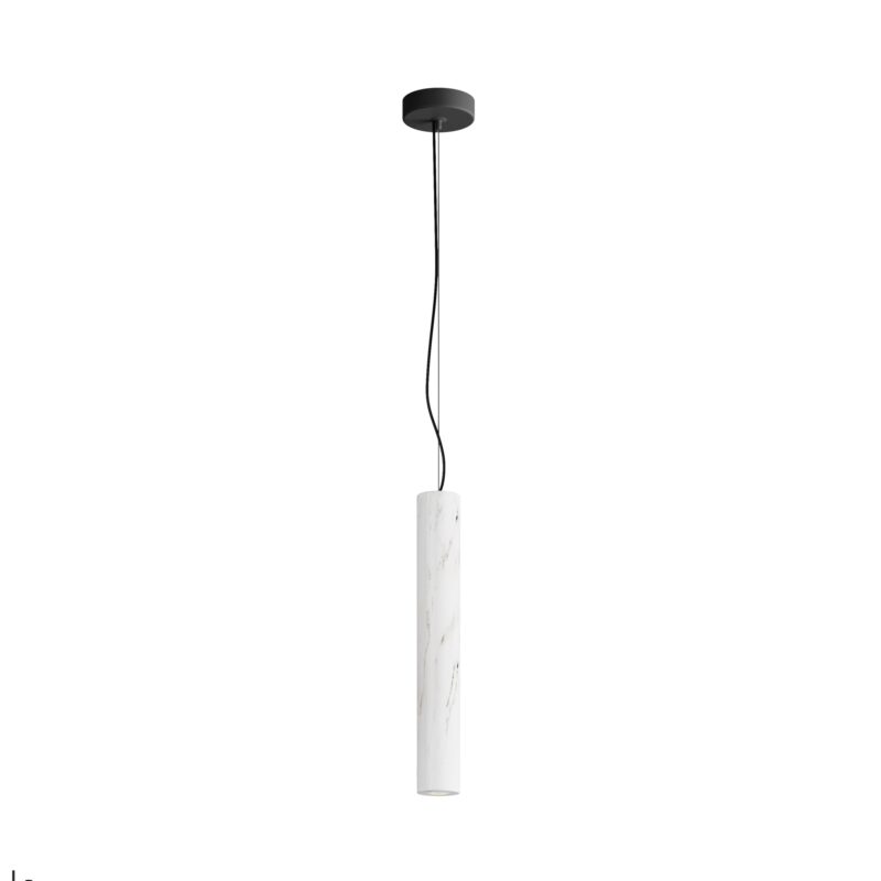 Basic Texture White Marble Pendant Light, Colour Switchable LED, Warm White - Cool White