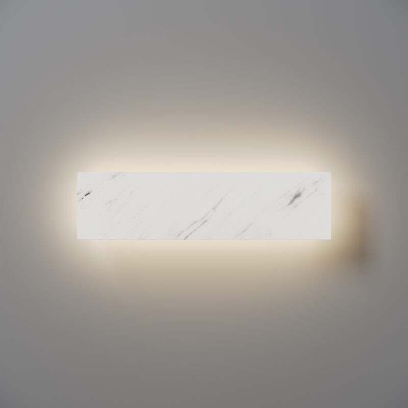 Basic Texture Rectangle White Marble Wall Lamp, Colour Switchable LED, Warm White - Cool White - Image 8