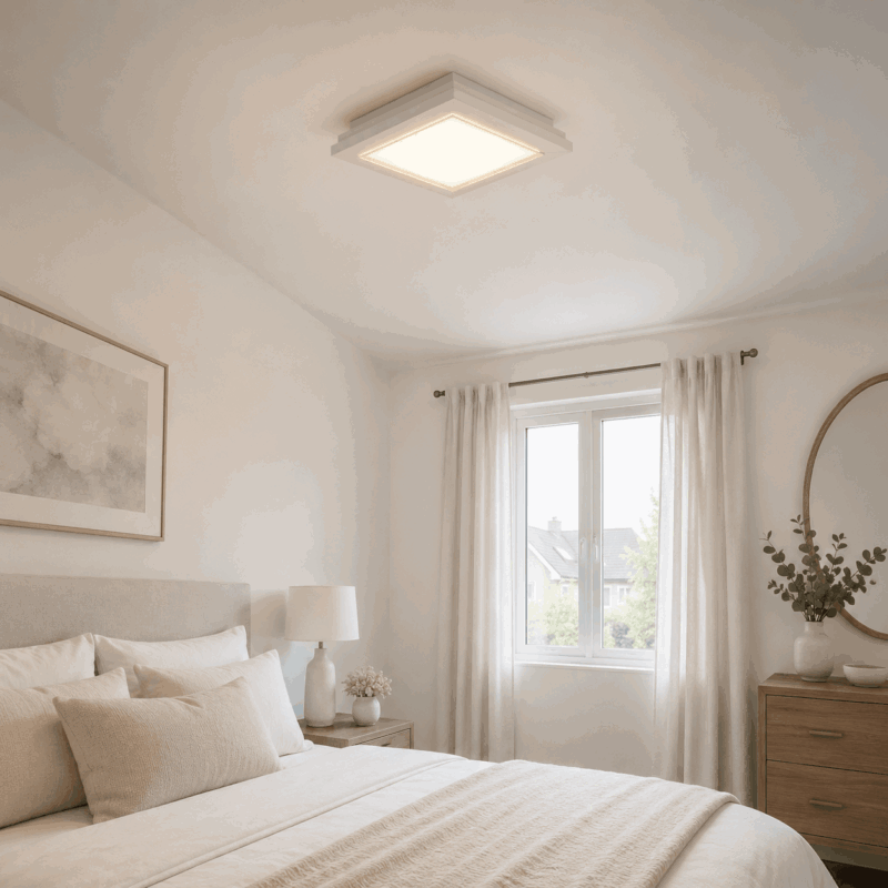 tayber small cream white flush ceiling light, 2 light, glass, wood, 32cm wide