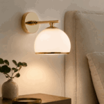Bella Wall Lamp, Brass Metal, Opal Glass, 1 Light, 18cm Wide