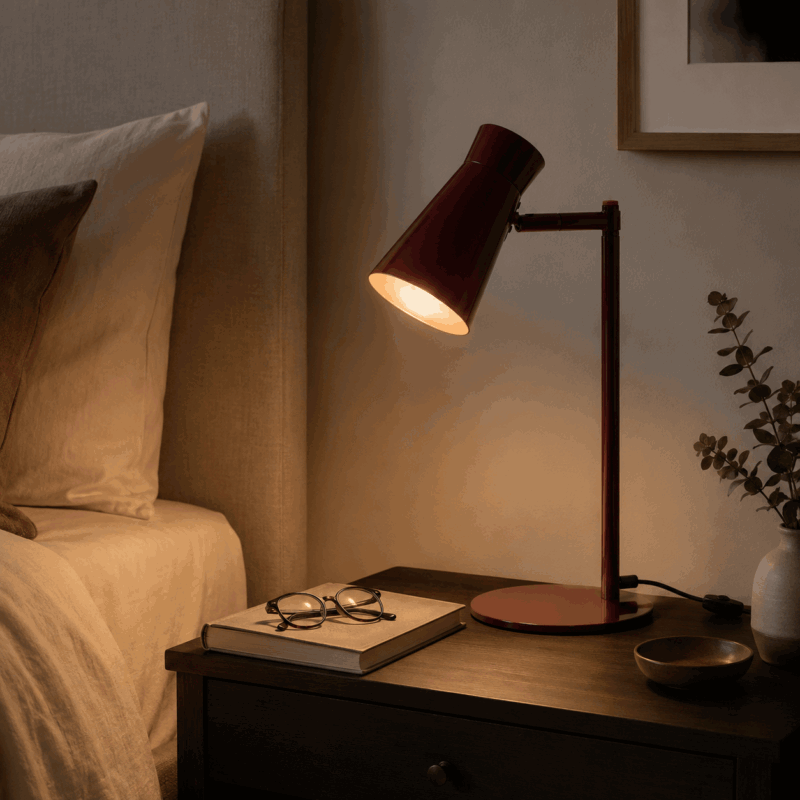 nard adjustable desk lamp, barolo burgundy steel, 45cm height