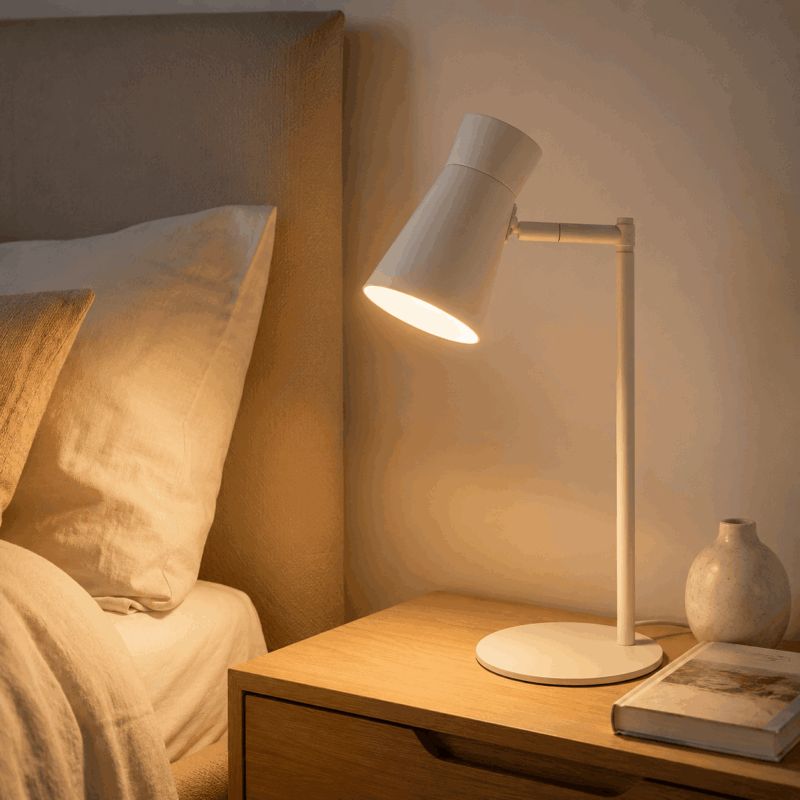 nard adjustable desk lamp, cream white steel, 45cm height