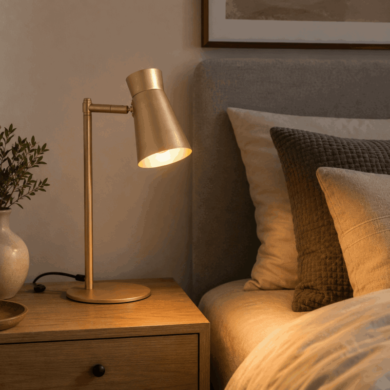 nard adjustable desk lamp, gold steel, 45cm height