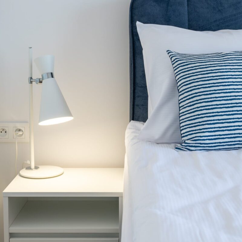 luke desk lamp, white & chrome, 1 light, 53cm height