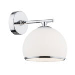 Bella Wall Light, Chrome Metal, Opal Glass, 1 Lamp, 18cm Wide