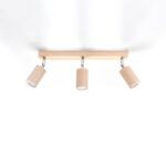 Beryen Oak Wood Ceiling Spotlight Bar, 3 Light, GU10, Adjustable Heads, 45cm Length