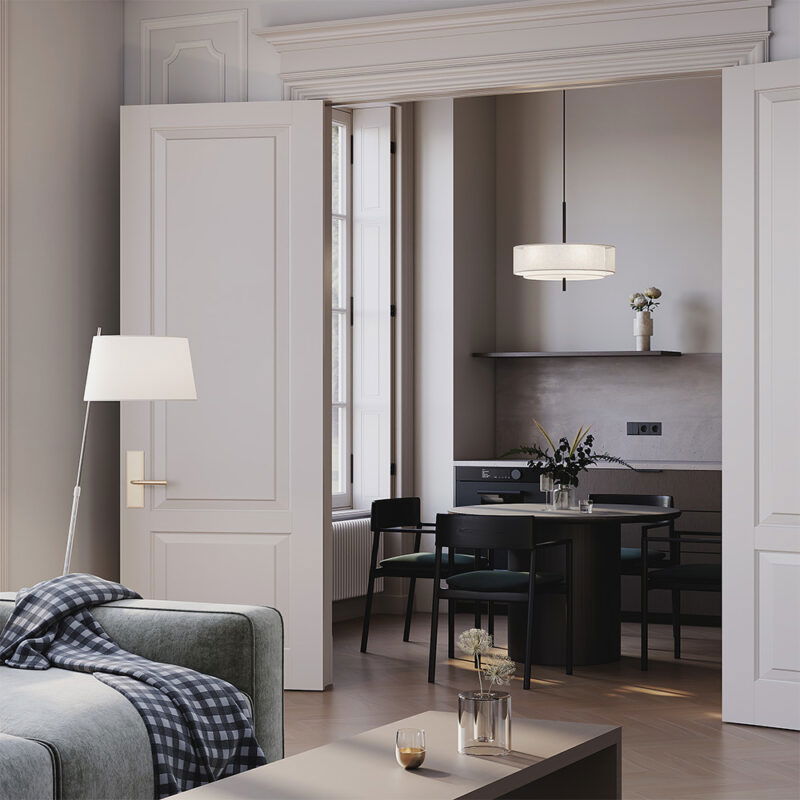 Bergamo Black Pendant luminaire , Metal Image 2