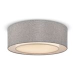 Bergamo Drum Ceiling Lamp, White & Grey Shades, 3 Light, 52cm Wide
