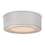 Bergamo Drum Ceiling Light, Grey & White Fabric Shades, 3 Lamp, 52cm Wide