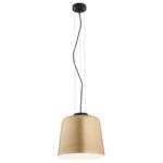Berk Gold Pendant Light, Black Suspension, 1 Light, 31.5cm Width